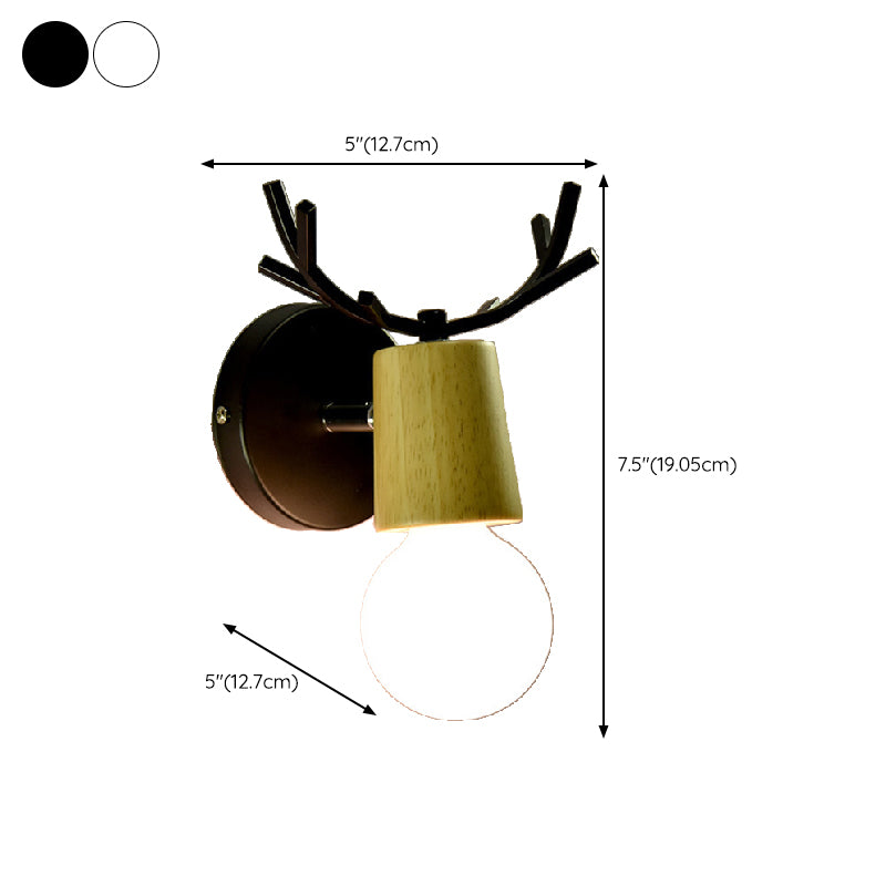 Single Golden Modernism Wooden Metal Wall Mounted Sconce for Bedroom