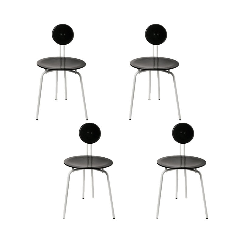Modern Armless Dining Chair Metal Frame Open Back Dining Chair for Dining Room