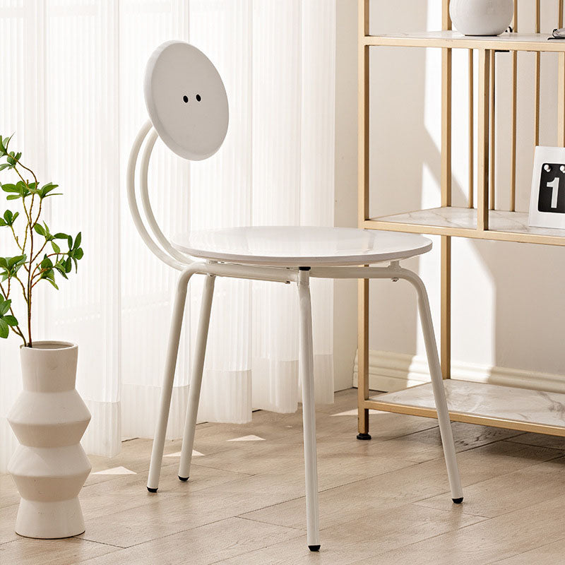 Modern Armless Dining Chair Metal Frame Open Back Dining Chair for Dining Room