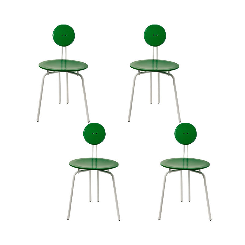 Modern Armless Dining Chair Metal Frame Open Back Dining Chair for Dining Room