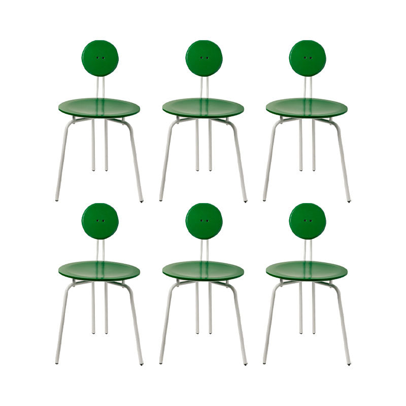 Modern Armless Dining Chair Metal Frame Open Back Dining Chair for Dining Room