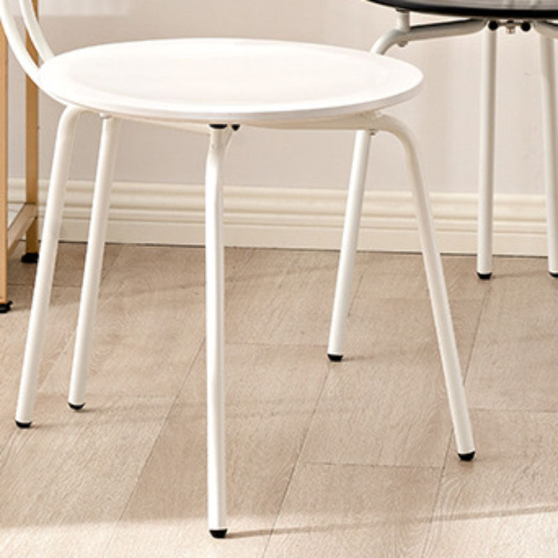 Modern Armless Dining Chair Metal Frame Open Back Dining Chair for Dining Room
