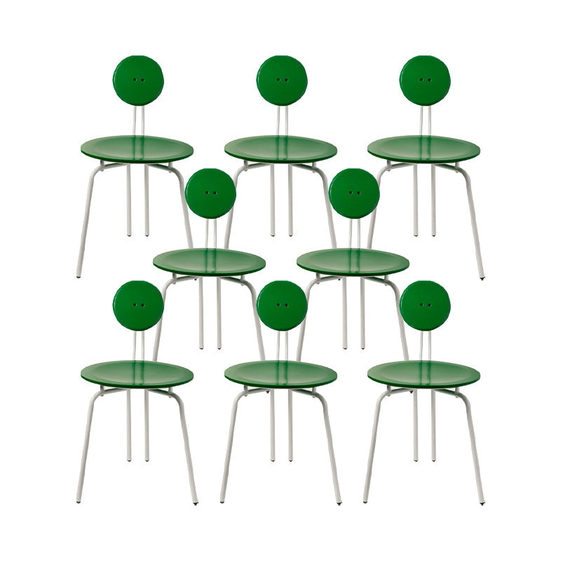 Modern Armless Dining Chair Metal Frame Open Back Dining Chair for Dining Room