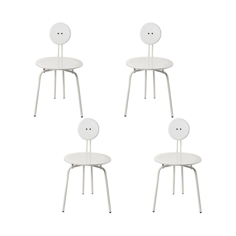 Modern Armless Dining Chair Metal Frame Open Back Dining Chair for Dining Room