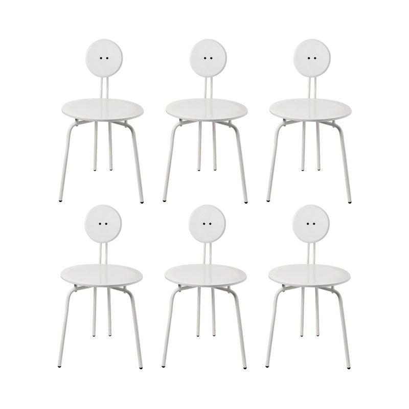 Modern Armless Dining Chair Metal Frame Open Back Dining Chair for Dining Room