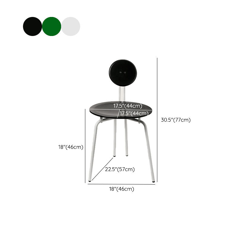 Modern Armless Dining Chair Metal Frame Open Back Dining Chair for Dining Room