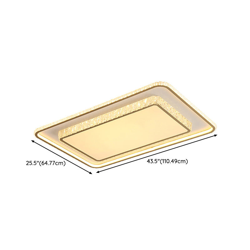 2-Tier Crystal LED Flush Light Minimalist Golden Ceiling Mount Lamp in Geometric Shape