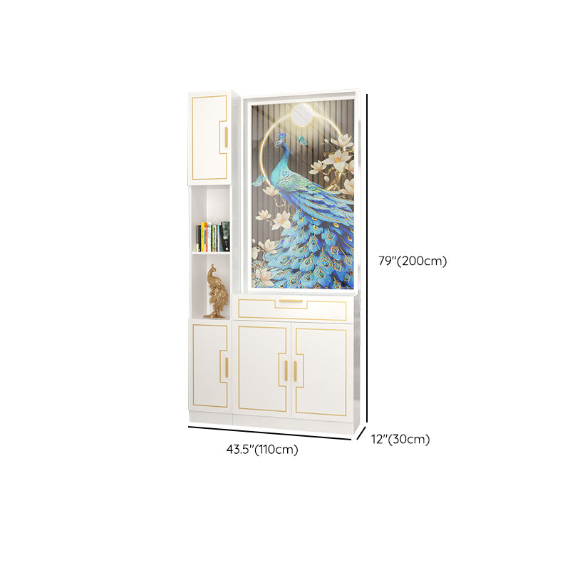 Scandinavian Wood in White 11.81" Wide Accent Cabinet with Drawer
