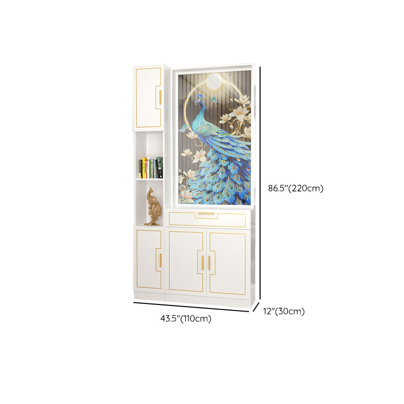 Scandinavian Wood in White 11.81" Wide Accent Cabinet with Drawer
