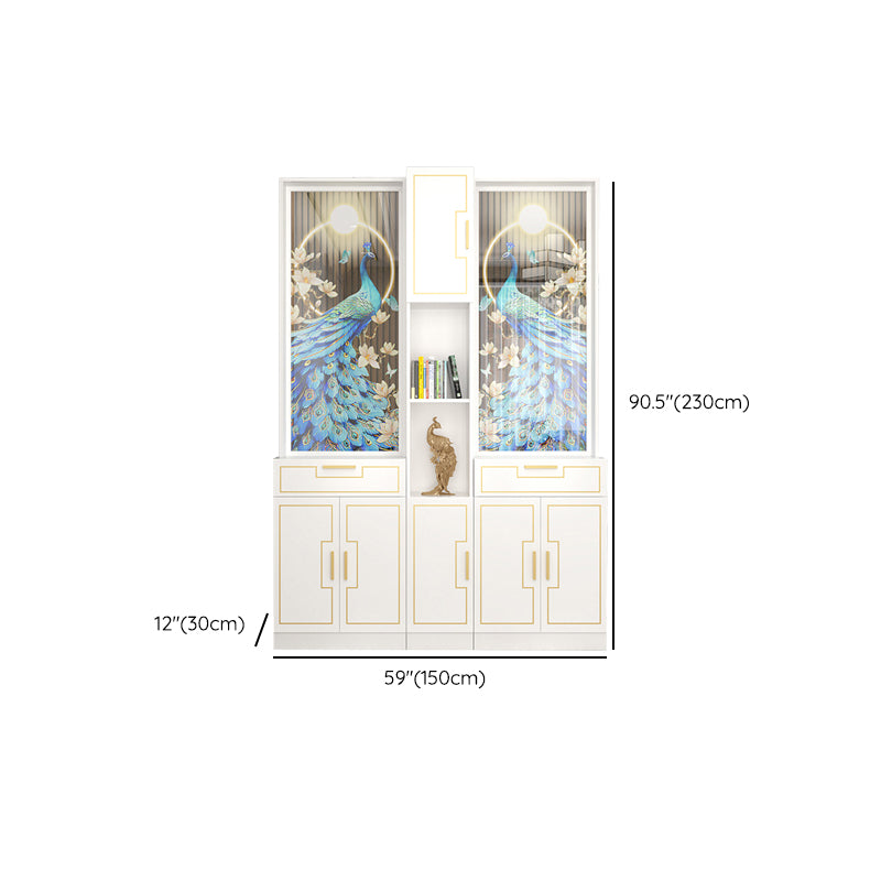 Scandinavian Wood in White 11.81" Wide Accent Cabinet with Drawer