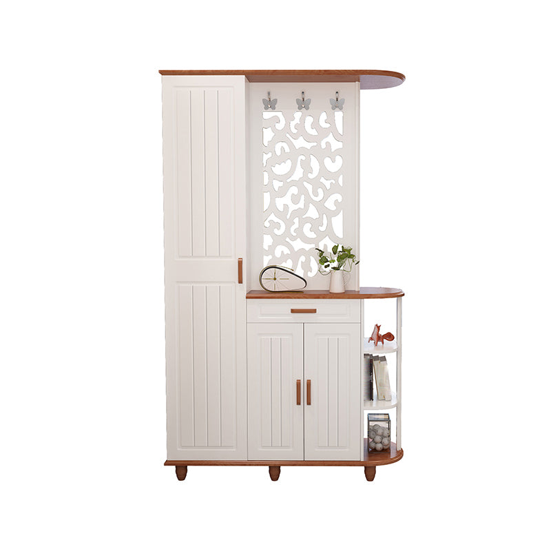 Scandinavian Style Rectangle Wooden 2-door Accent Cabinet with Drawer