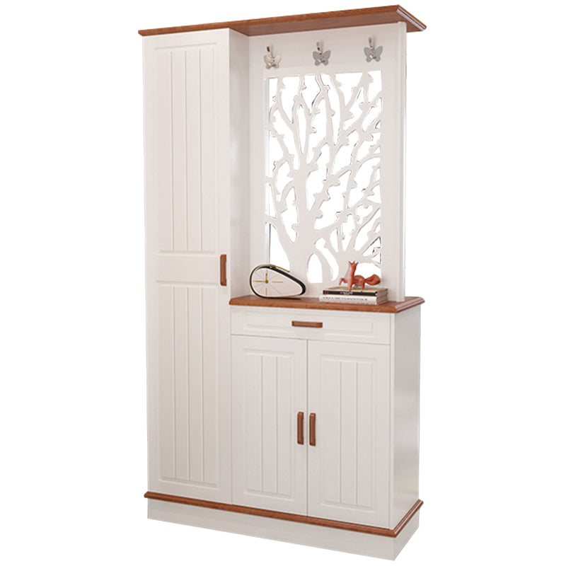 Scandinavian Style Rectangle Wooden 2-door Accent Cabinet with Drawer