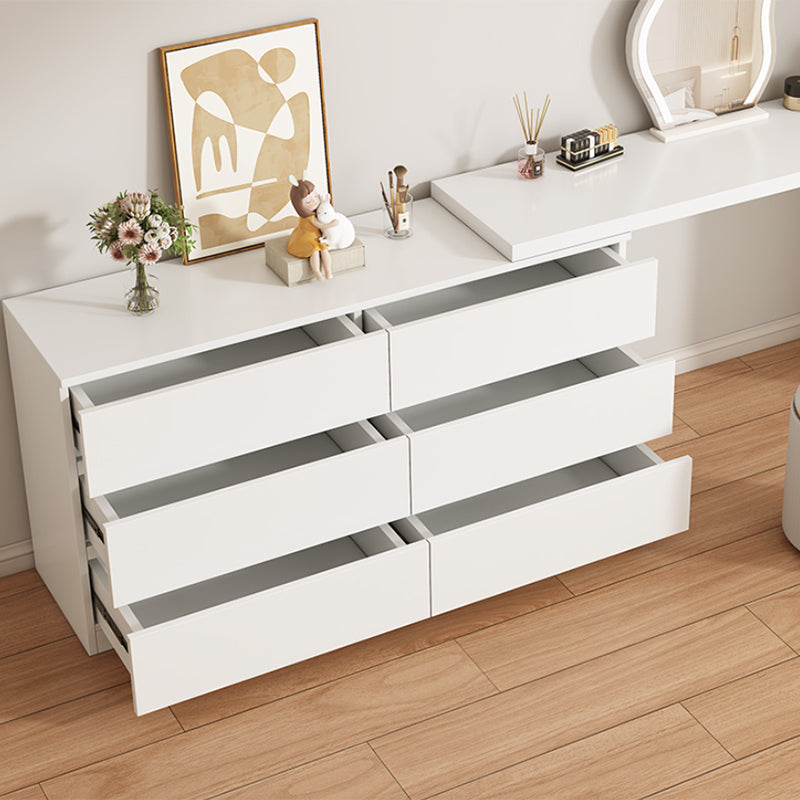 Contemporary White With Drawer Lighted Mirror Bedroom Wood Make-up Vanity