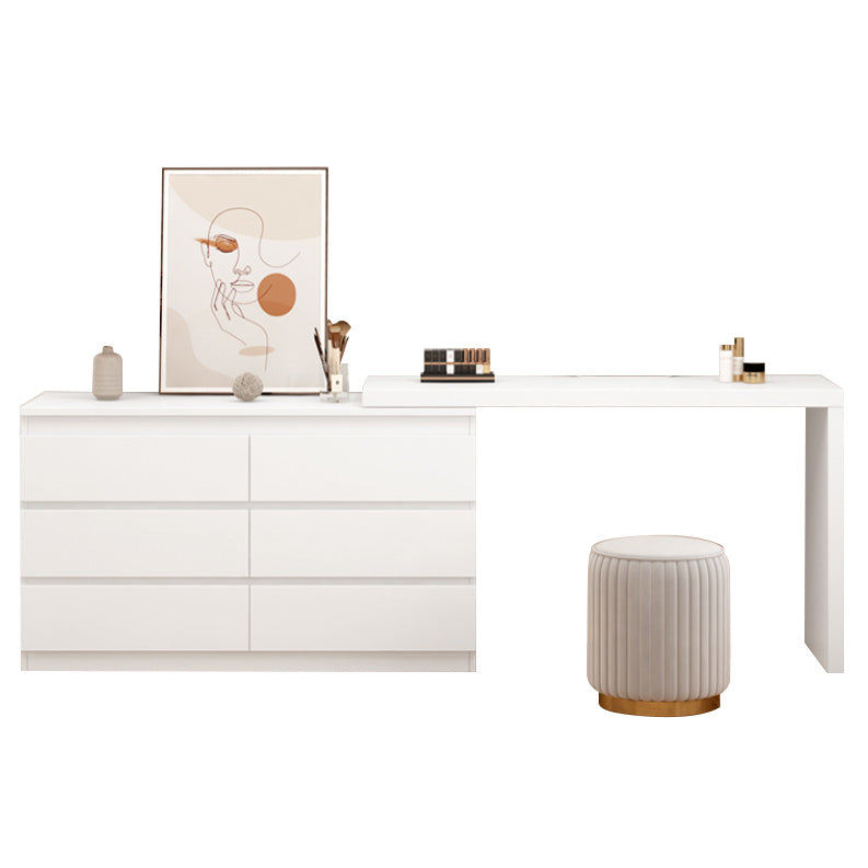 White Bedroom Lighted Mirror Wooden With Drawer Vanity Dressing Table
