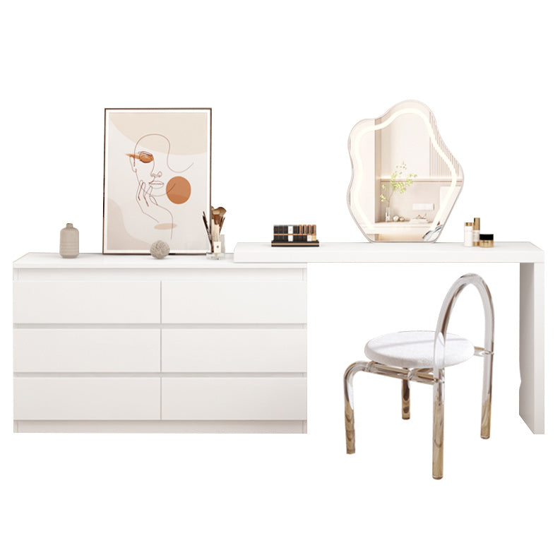 White Bedroom Lighted Mirror Wooden With Drawer Vanity Dressing Table