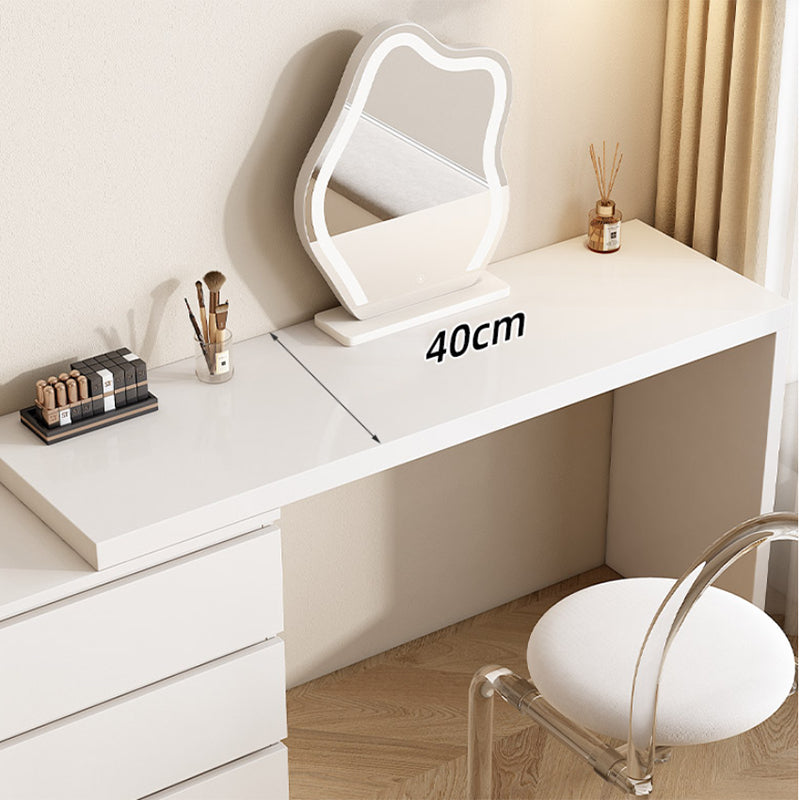 Modern With Drawer White Wood Bedroom With Stool Mirror Dressing Table