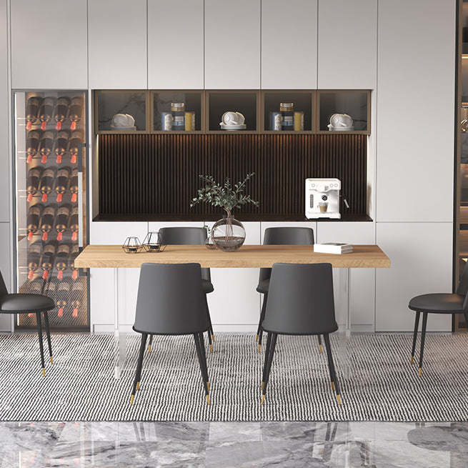 Modern Solid Wood Tabletop Dining Table for Small Space Acrylic Base