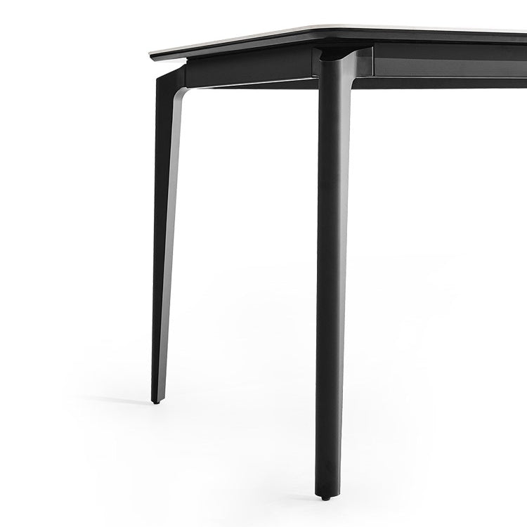 Modern Rectangular Stone Dining Table with 4 Foot for Dining Hall