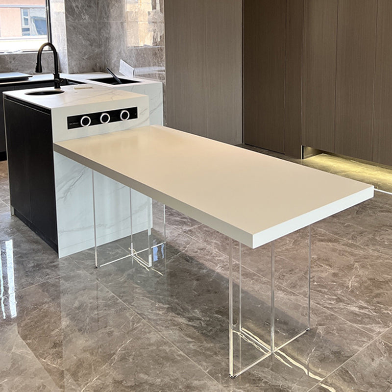 1/2/4/6 Pieces Modern Rectangle Acrylic Base Dining Set for Home