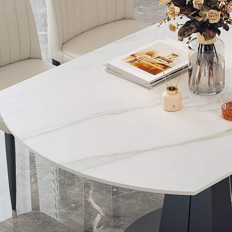 1/5/7 Pcs Modern Stone Round Shape Dinette Table with Armless Chair