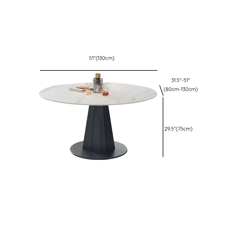 1/5/7 Pcs Modern Stone Round Shape Dinette Table with Armless Chair
