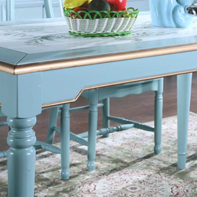 Rustic Style Solid Wood Set of 5 Dinette Table with Armless Chair