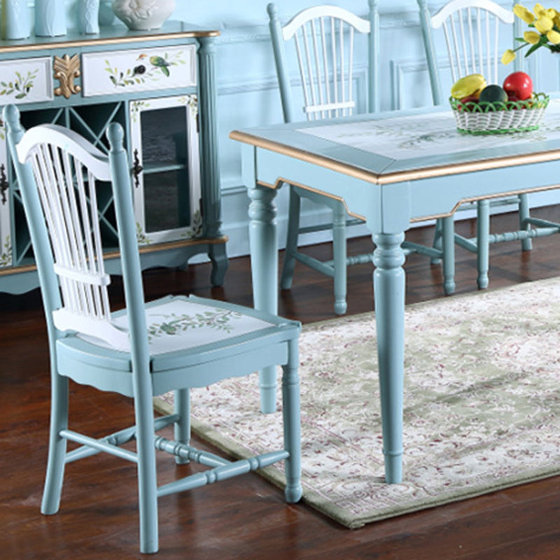 Rustic Style Solid Wood Set of 5 Dinette Table with Armless Chair