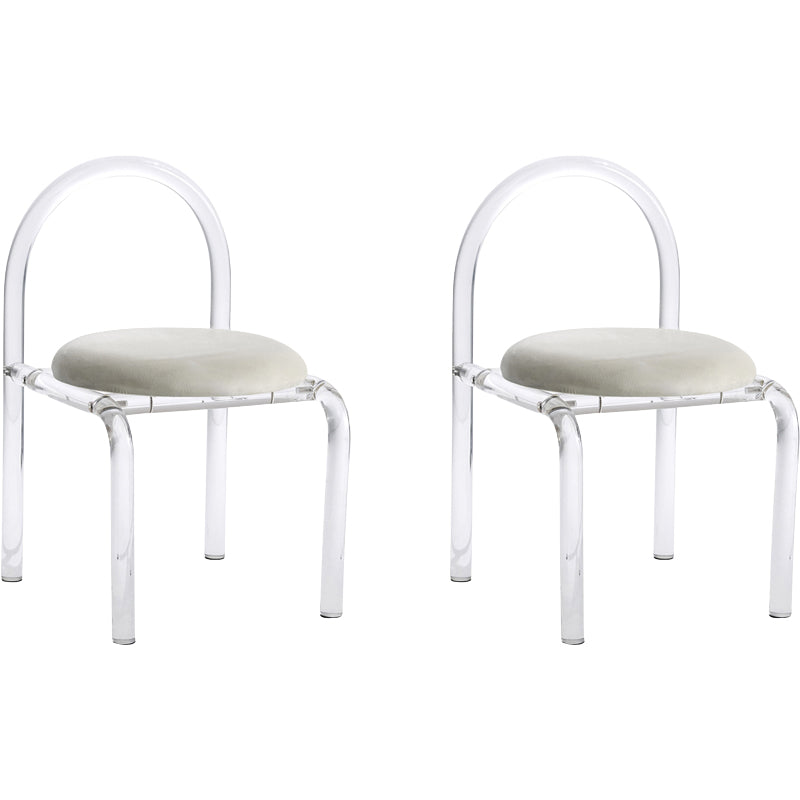 Contemporary Style Open Back Upholstered Acrylic Base Dining Side Chair