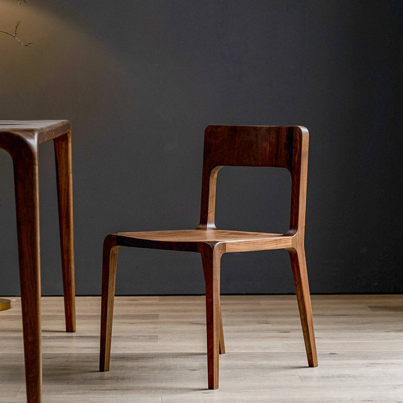Contemporary Style Open Back Solid Wood Dining Side Chair for Home