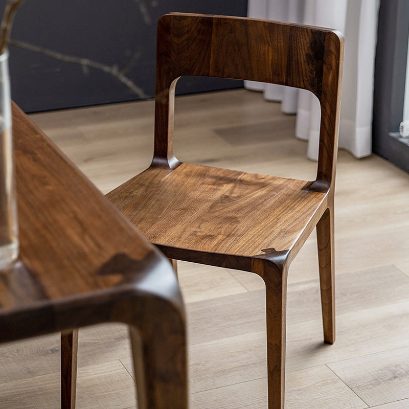 Contemporary Style Open Back Solid Wood Dining Side Chair for Home