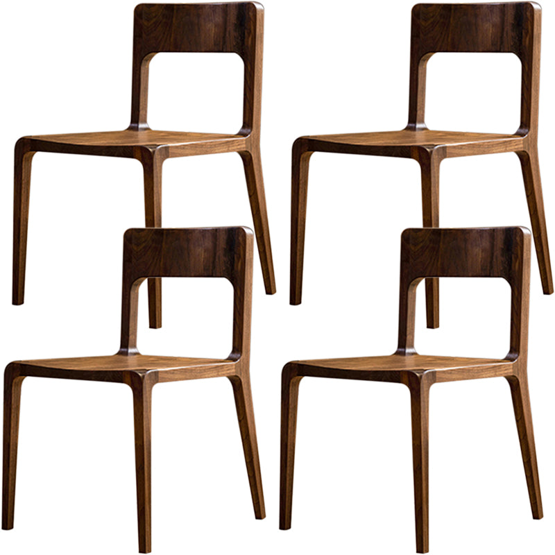 Contemporary Style Open Back Solid Wood Dining Side Chair for Home