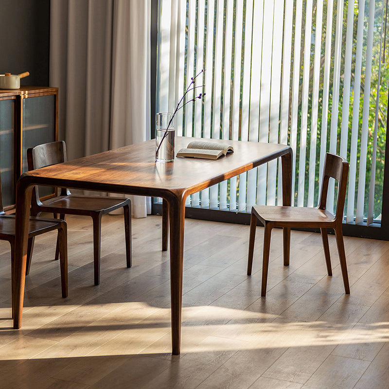 Contemporary Style Open Back Solid Wood Dining Side Chair for Home