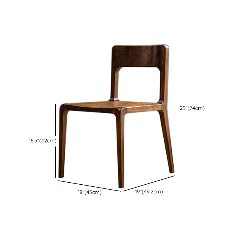 Contemporary Style Open Back Solid Wood Dining Side Chair for Home