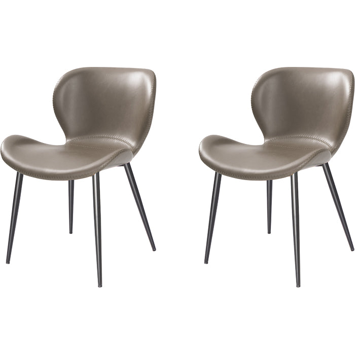 Contemporary Style Faux Leather Metal Base Home Dining Side Chair