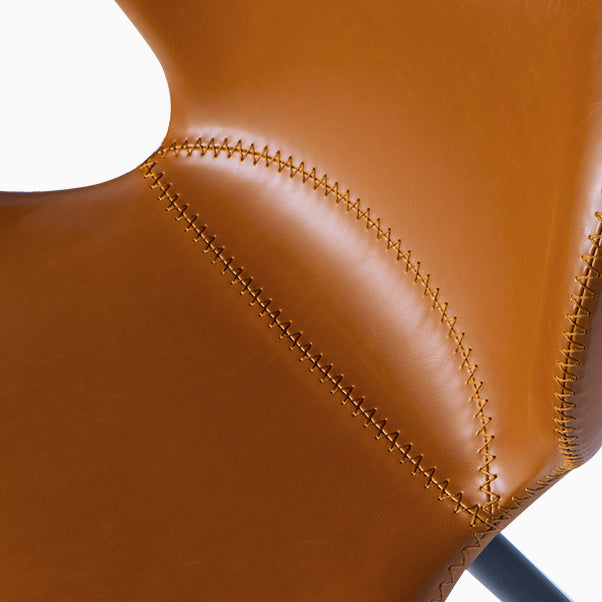 Contemporary Style Faux Leather Metal Base Home Dining Side Chair