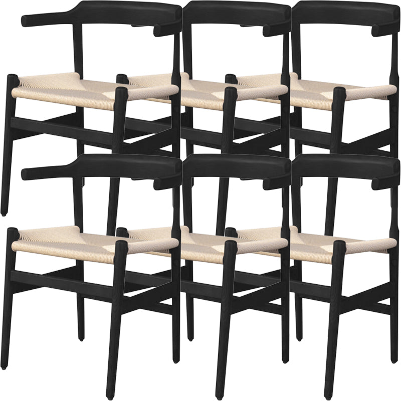 Contemporary Style Open Back Solid Wood Home Use Dining Side Chair