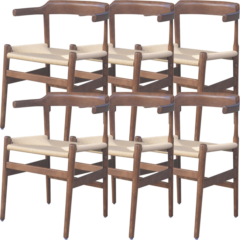 Contemporary Style Open Back Solid Wood Home Use Dining Side Chair