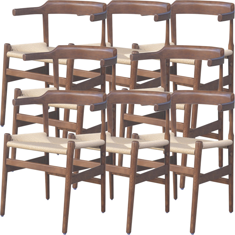 Contemporary Style Open Back Solid Wood Home Use Dining Side Chair