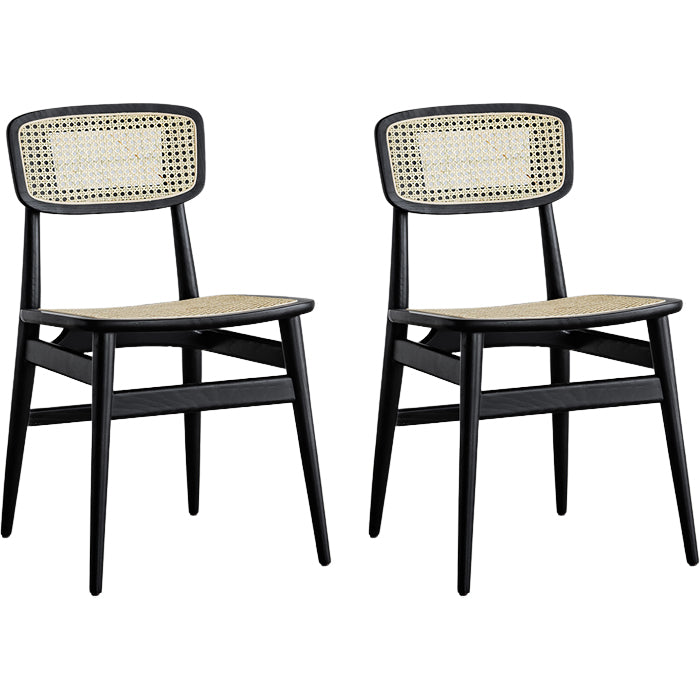 Contemporary Indoor Solid Wood Open Back Armless Dining Chair