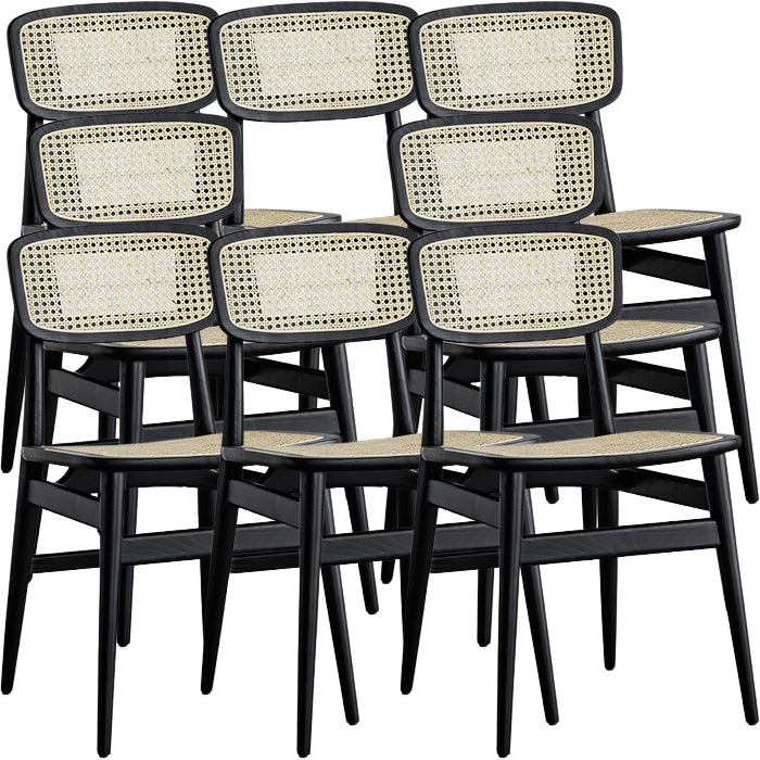 Contemporary Indoor Solid Wood Open Back Armless Dining Chair