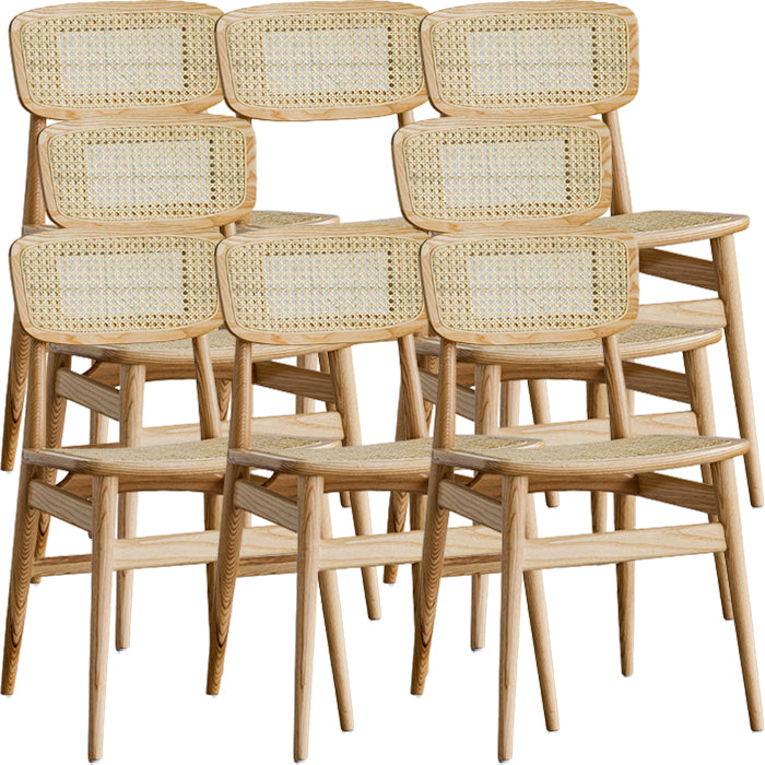 Contemporary Indoor Solid Wood Open Back Armless Dining Chair