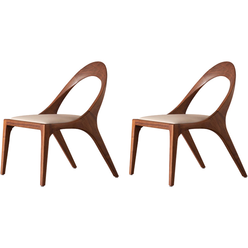 Contemporary Style Open Back Solid Wood Home Dining Side Chair