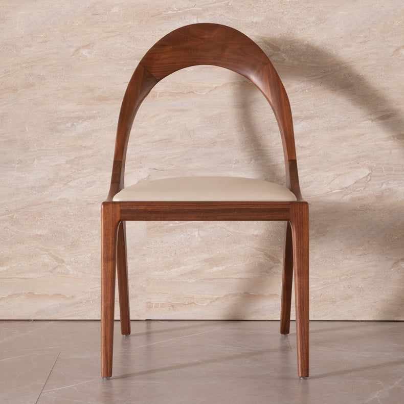 Contemporary Style Open Back Solid Wood Home Dining Side Chair