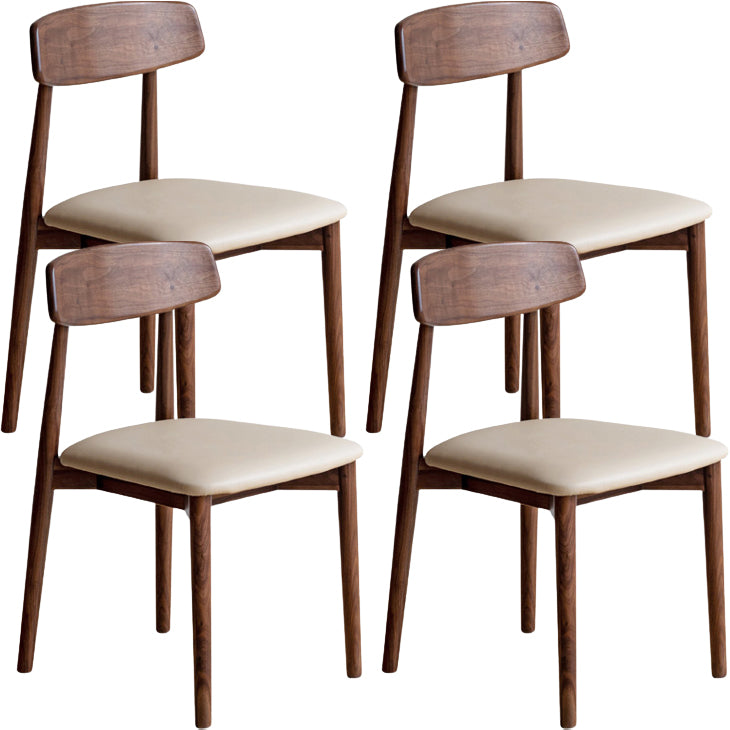 Indoor Contemporary Solid Wood Open Back Armless Dining Side Chair