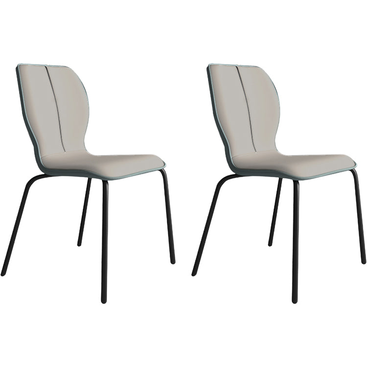 Industrial Indoor Faux Leather Upholstered Parsons Armless Dining Chair