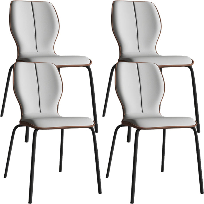 Industrial Indoor Faux Leather Upholstered Parsons Armless Dining Chair