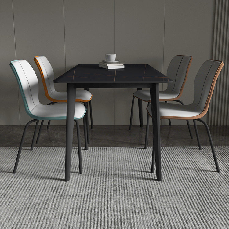 Industrial Indoor Faux Leather Upholstered Parsons Armless Dining Chair
