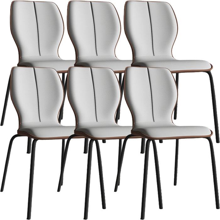 Industrial Indoor Faux Leather Upholstered Parsons Armless Dining Chair