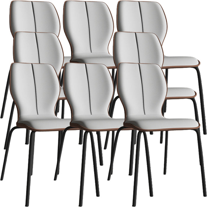 Industrial Indoor Faux Leather Upholstered Parsons Armless Dining Chair