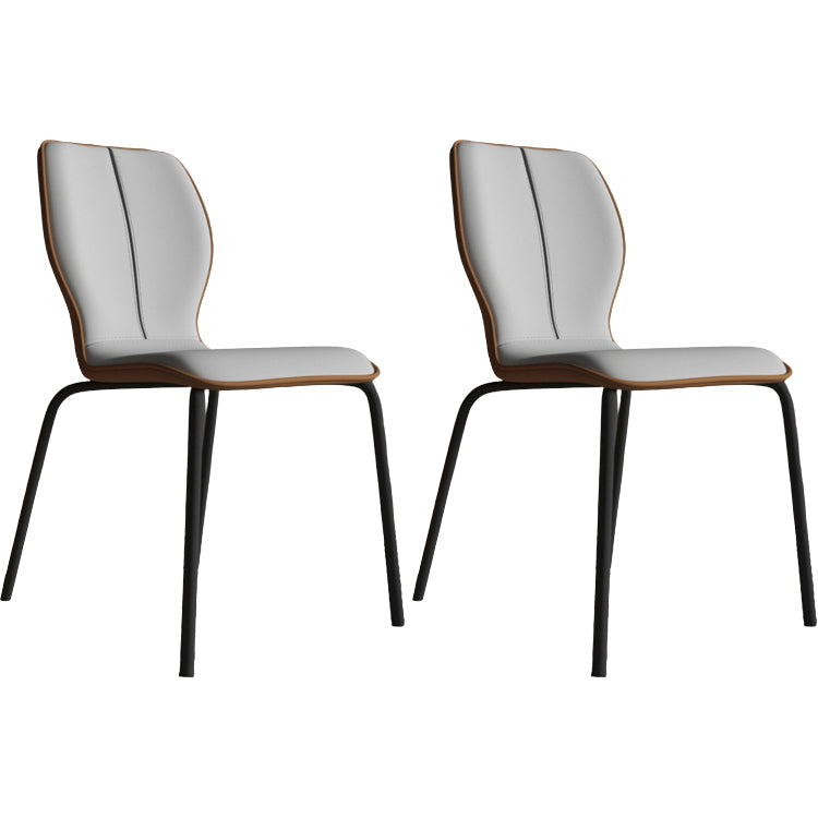 Industrial Indoor Faux Leather Upholstered Parsons Armless Dining Chair